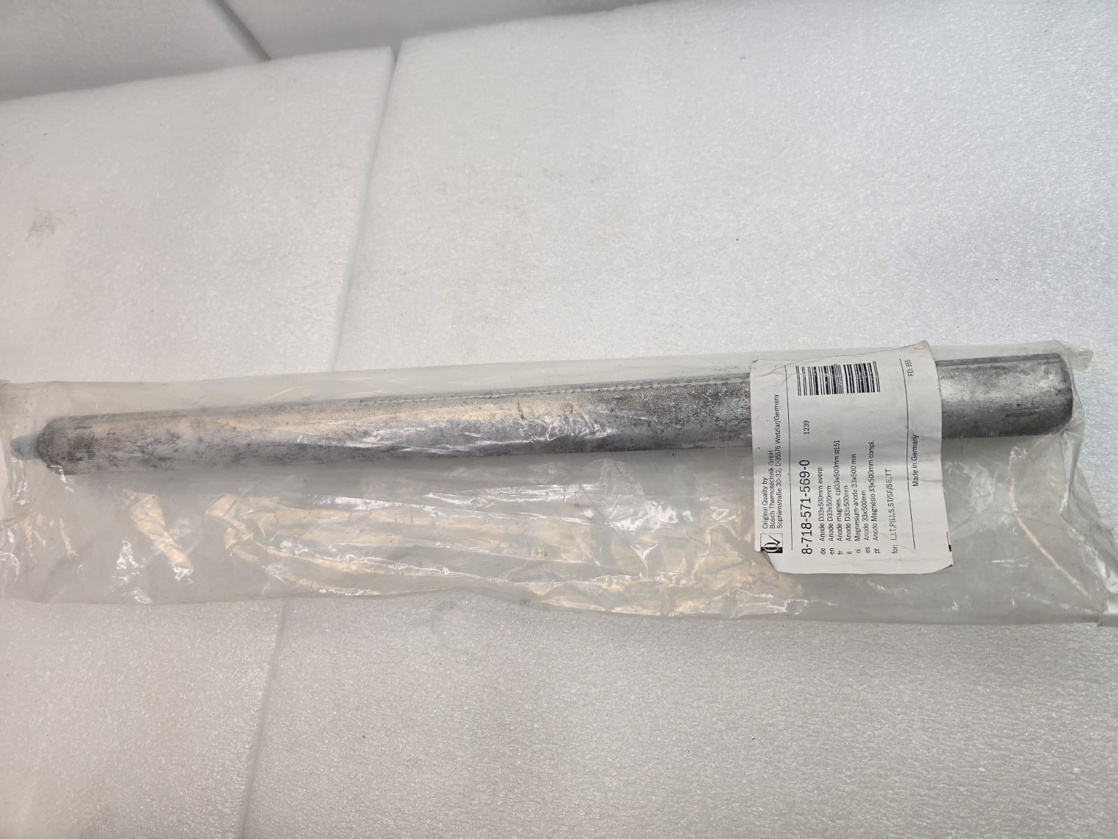 Anode Bosch D33x500mm contre la rouille du chauffe-eau 87185715690