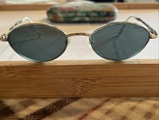 Vintage Monet MT-82 PLT MARINE Oval Sunglasses Gold Tone Dark Lenses Retro