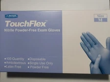 TouchFlex Nitrile Powder-Free Exam Gloves 100 Medium blue Latex Free