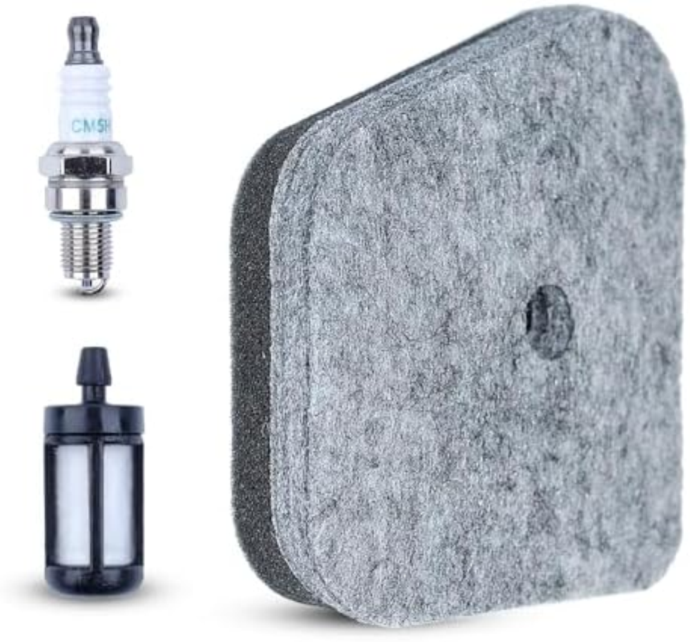 Haishine Filtro aria Kit candele di accensione per Stihl KM HL HT FC SP 87 FS90