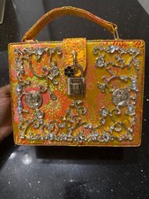 Orange Sparkle Box Clutch