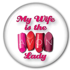 #6 QTY 6 PINBACK BUTTONS FOR AVON REPS TO WEAR AND ADVERTISE SAFETY PIN FASTENER