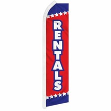 "ALQUILERS" publicidad super bandera swooper banner negocio alquiler arrendamiento comprar vender