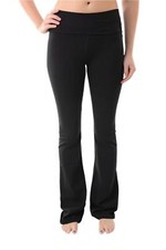 T-Party Fold Over Waist SOLID BOOTCUT Yoga Pants CJ7016