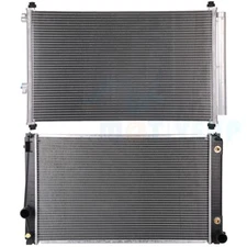 Aluminum Radiator & A/C Air Conditioner Condenser Kit for 2006-2012 Toyota RAV4