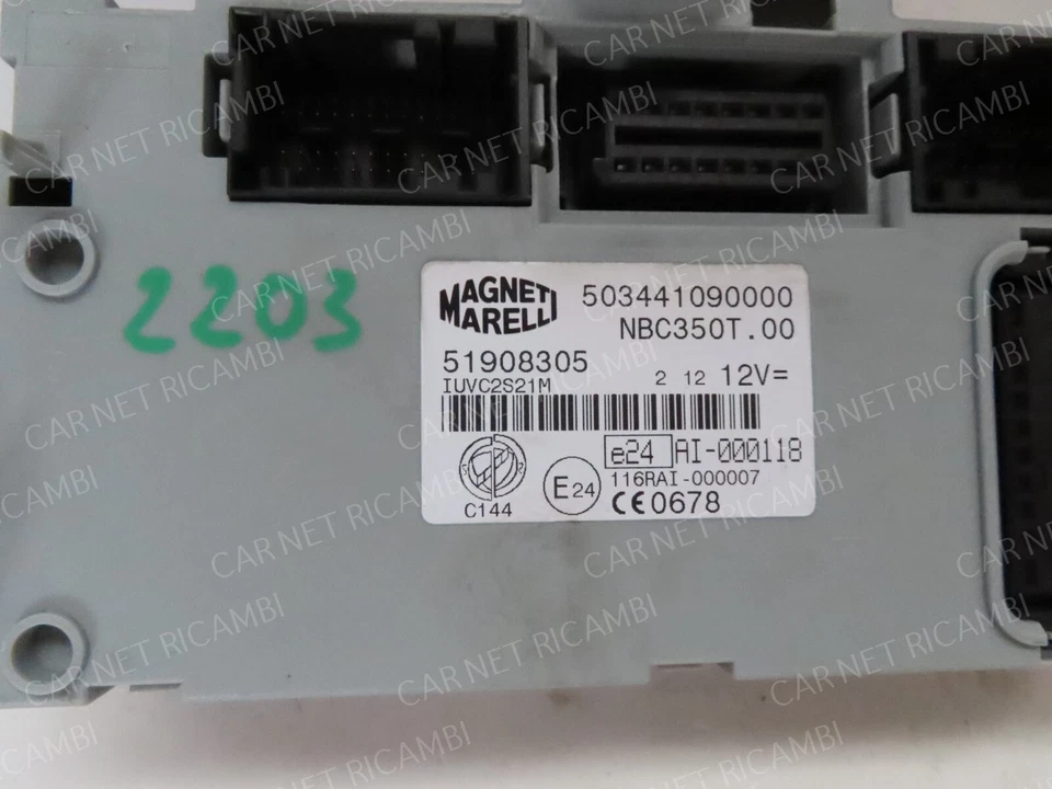 51908305 CENTRALINA BODY COMPUTER BCM FIAT IDEA 350 NBC350T.00 503441090000 - Immagine 2 di 4