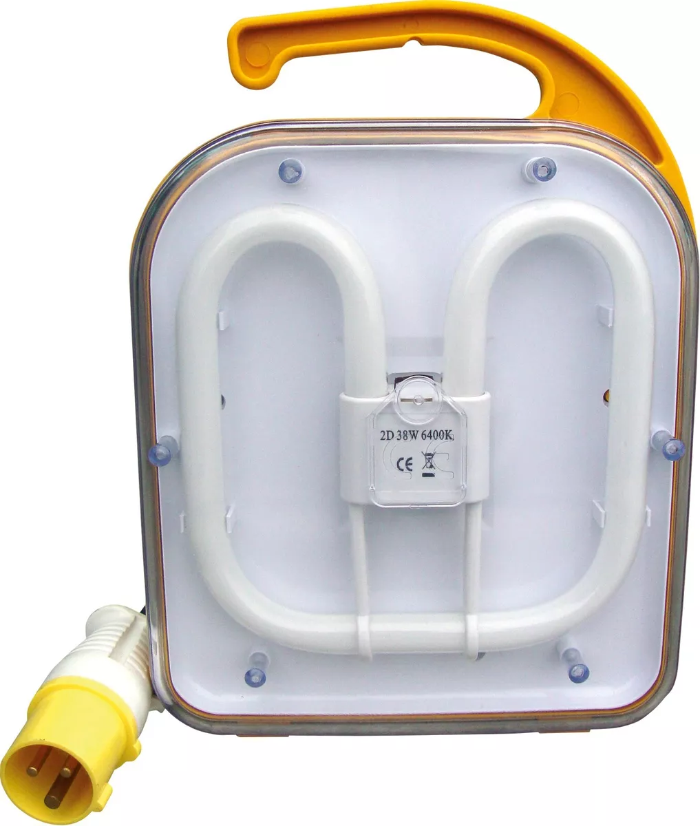 110V 38W Task Light 2D 6400K Fluorescent Bulb Site Hand Floor Wall Work Lamp
