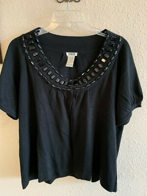 Route 66 Original Clothing Co Womens Black Round Neck Short Sleeve Shrug size XL