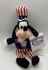 Disney Store Uncle Sam Goofy 8" Mini Bean Bag The Disney Store Soft Plush