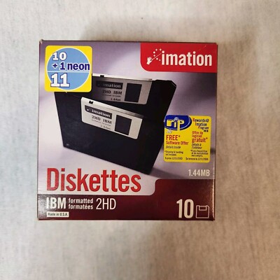 Imation Diskettes IBM 2HD 10ct plus 1 Neon *NIB*