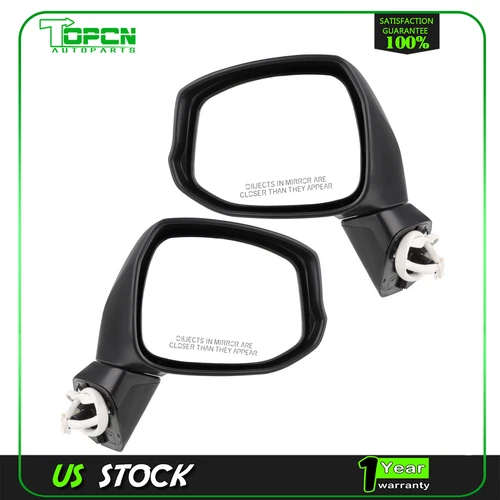 Mirror Power Textured Black Pair Set For 2012-14 Honda CIVIC Of LH + RH Side