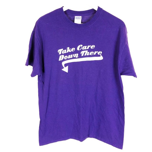 Download (M1-16) Gildan Men's Large Purple T-shirt Take Care Down ...