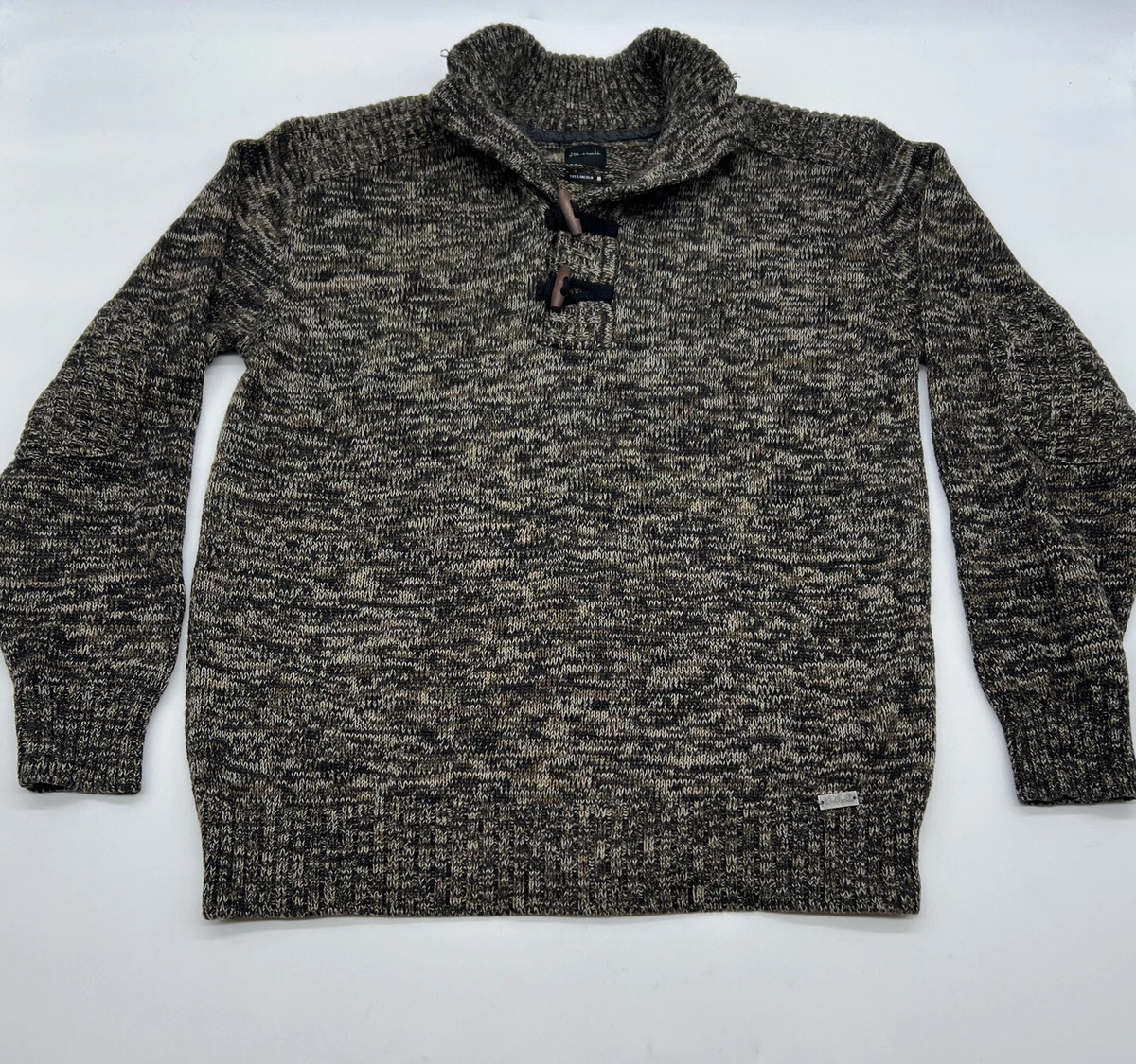 Unique JB Holt Textured Mock Neck Front Button Athletic Sleeve Sweater Size L eBay
