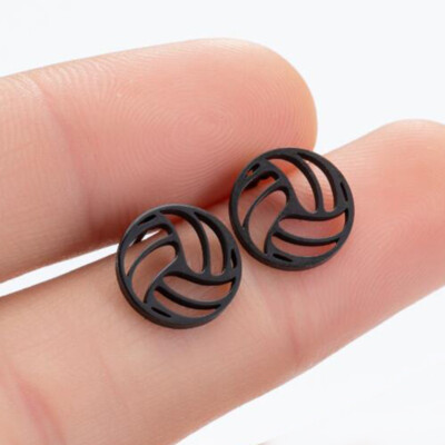2pairs stainless steel Filigree Volleyball earrings, 4 colors Wholesale FJS181