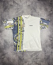 Vintage Reebok Men Shirt Tennis Polo Sporty Retro Sportswear Over printed Size L