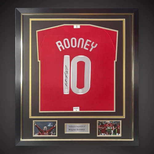 Wayne Rooney Hand Signed Framed Manchester United Football Shirt With Coa