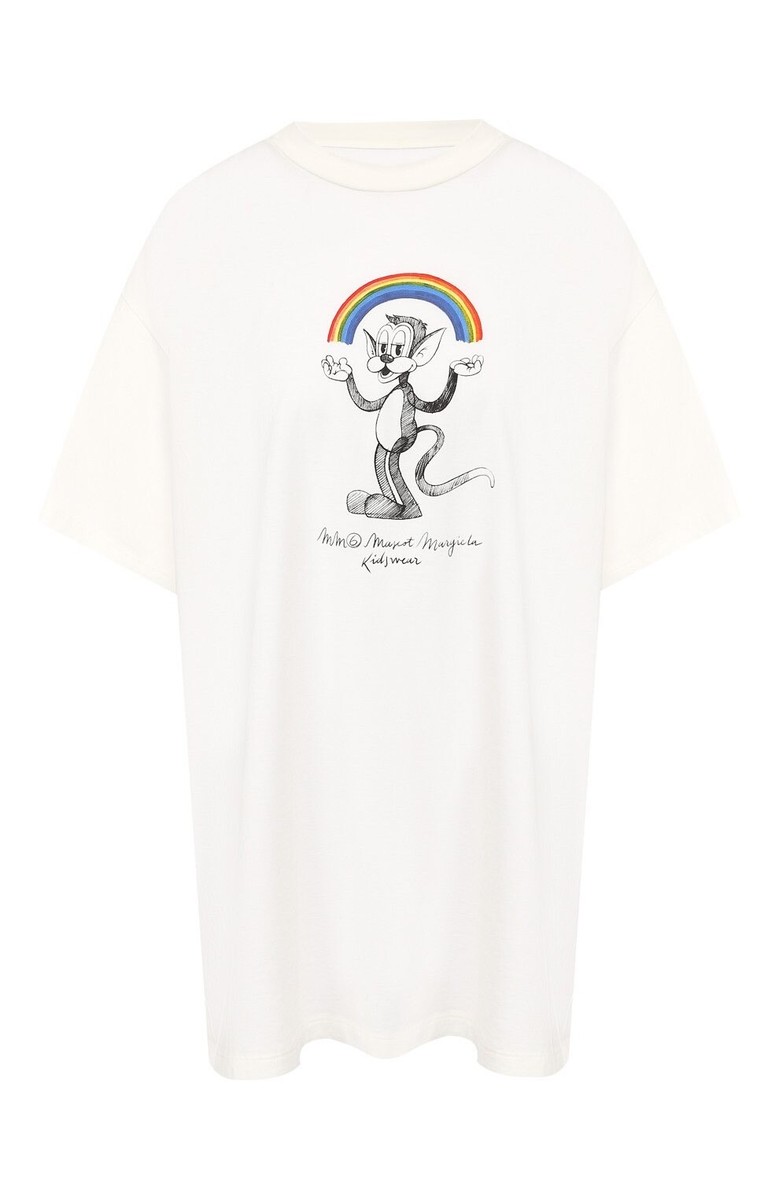 MM6 Maison Margiela Tシャツ rainbow maker MM6 MAISON MARGIELA OVERSIZED GRAPHIC TSHIRT WHITE SIZE S 