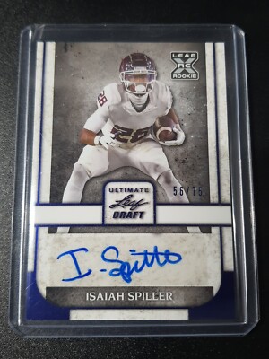 Isaiah Spiller - Leaf Ultimate Draft 2022 - Chargers - Auto - Blue - RC - /75