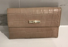Longchamp Pink Croc Print Leather Large PURSE /WALLET Excellent Condition