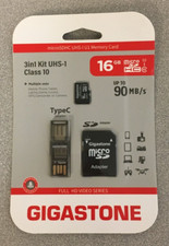 Gigastone GS-4IN1600X-16G 3-in-1 16 GB MicroSDHC Memory Card Kit