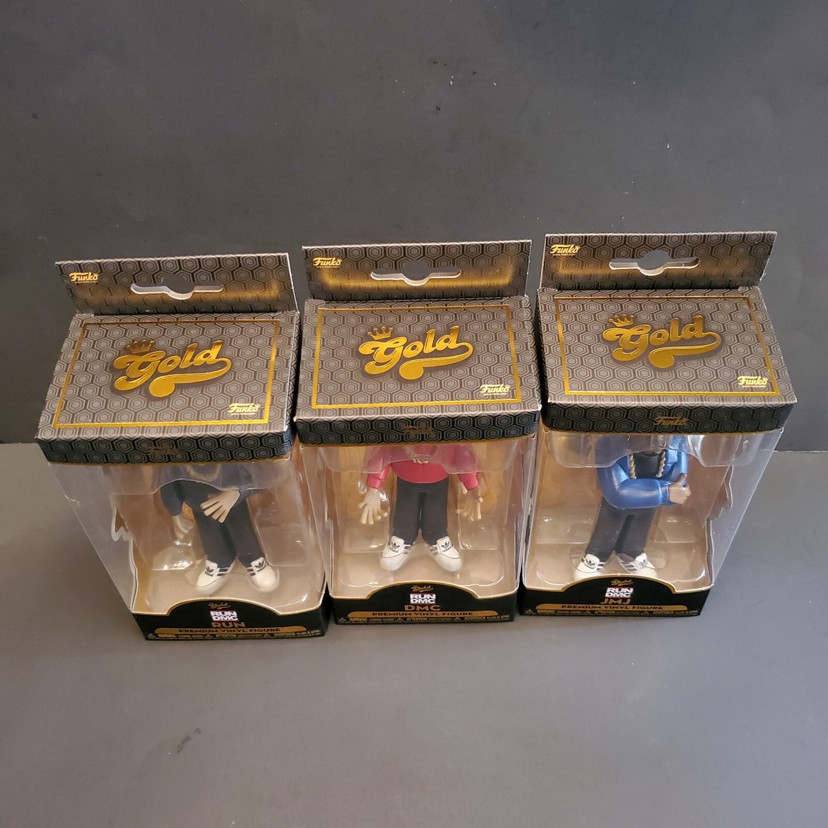 Run DMC Funko Gold TWO SETS Figures JMJ Run DMC Boxes Excellent