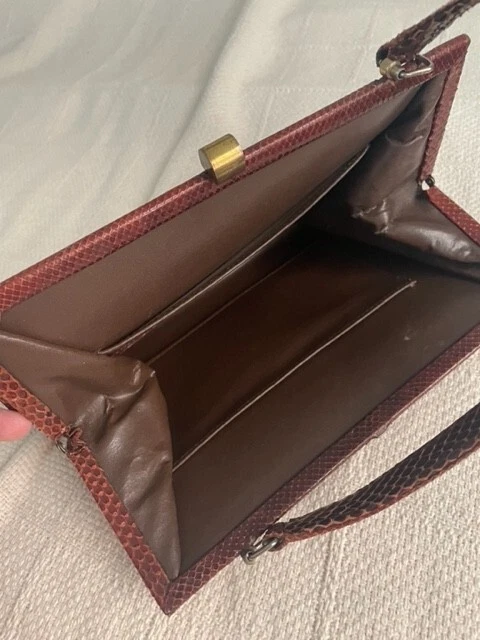 Nuevo bolso vintage de piel de serpiente marrón Foto 4 de 4