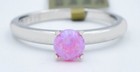 GENUINE 0.57 Cts PINK OPAL SOLITAIRE RING SOLID .925 STERLING SILVER - NWT — photo 1