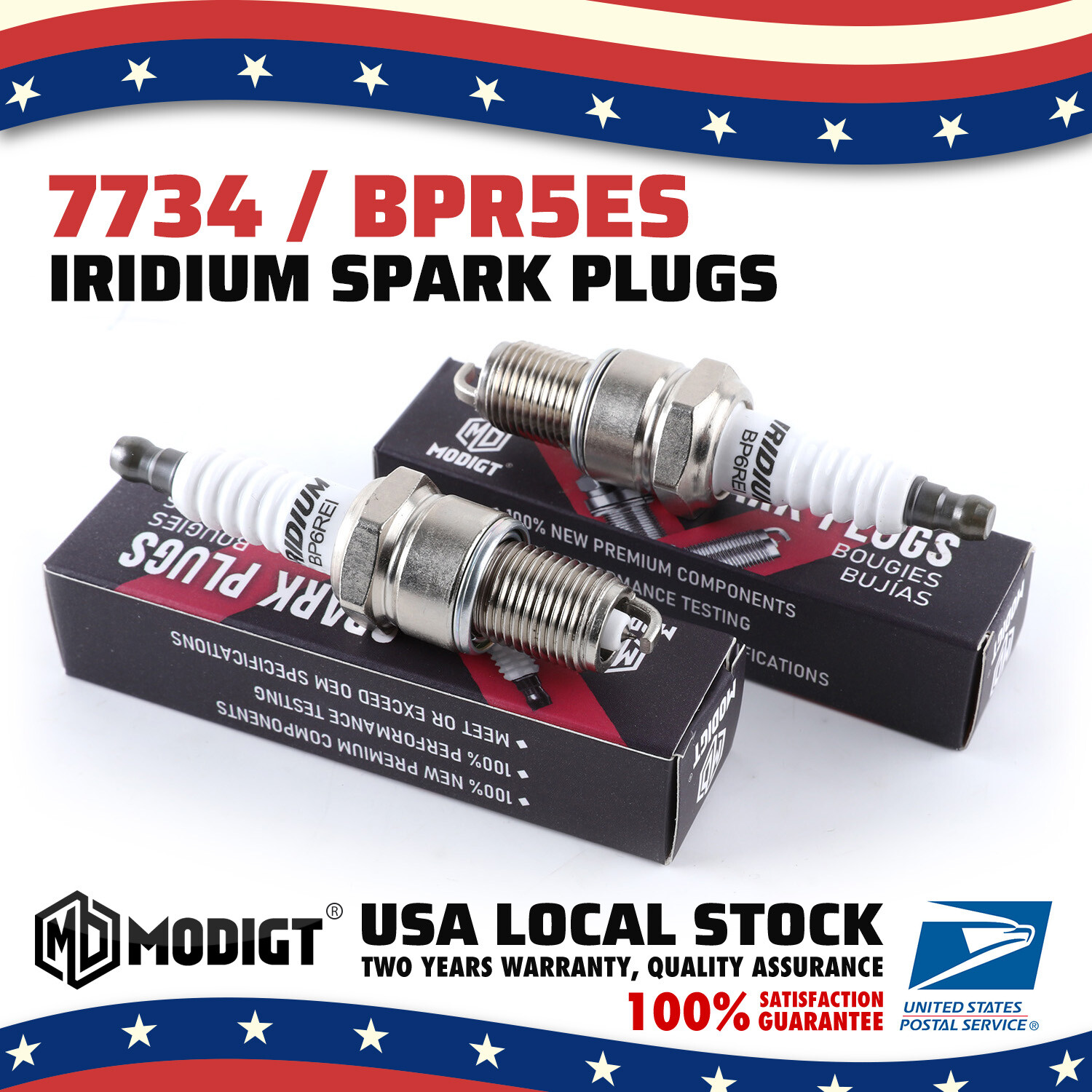 2PCS Iridium Fit NGK SPARK PLUGS BPR5ES 7734 For SMALL ENGINE STANDARD PLUG 4006