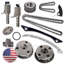 Timing Chain Kit Camshaft VVT Solenoid For Jaguar XF XE F-Pace E-Pace SVR 2.0L