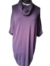 Design History Size large Purple Batwing Sleeve Knit Sweater Dress