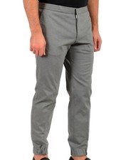 Hugo Boss Men's Banks1-J Grey Flat Elastic Waist Casual Pants 36R