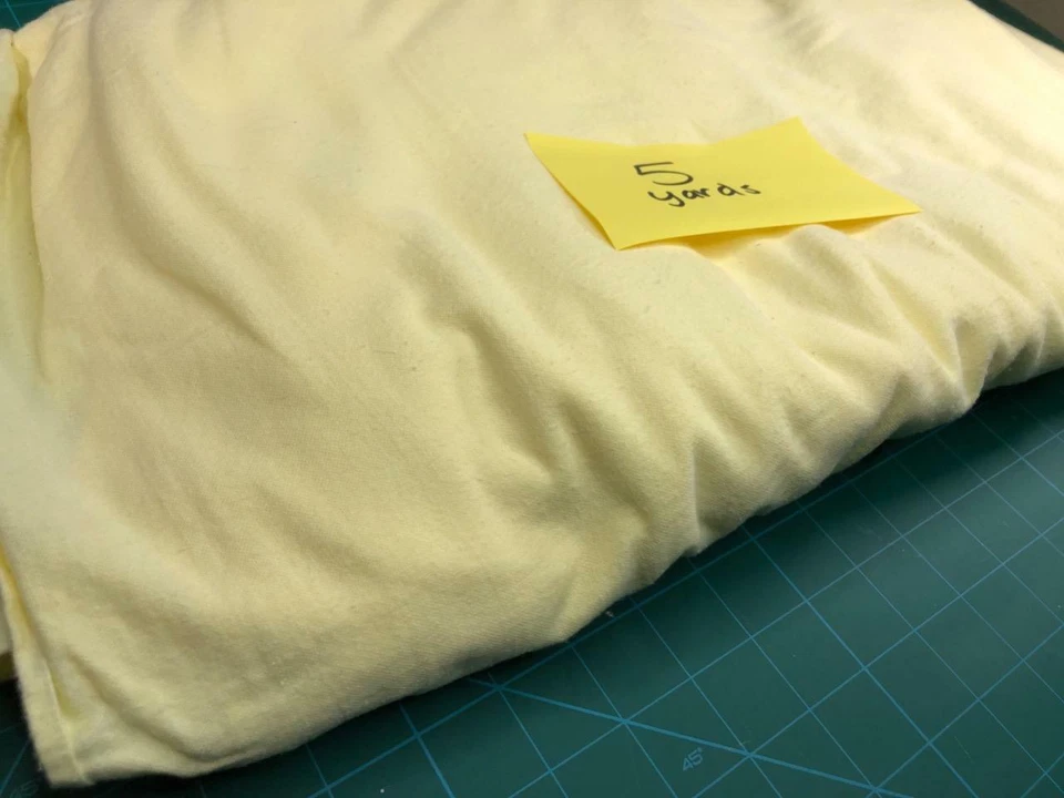 Light Yellow Muslin Fabric 5 yards total.  Lightweight loose weave unbranded - Image 2 of 4