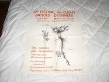 FRANQUIN . AFFICHE POUR 6e FESTIVAL DE CLICHY . 1985 . SUPERBE DESSIN INEDIT .