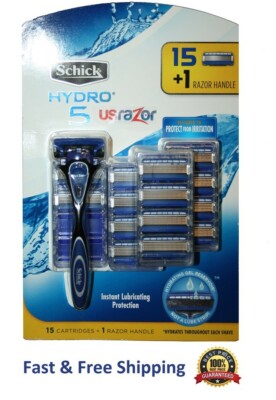 16 Schick Hydro 5 Razor & Blades 15 Hydro5 Refills Cartridges 1 Shaver Handle