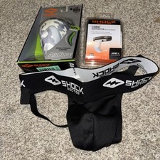 NEW MENS GROIN PROTECTION JOCKSTRAPS SUPPORTERS AIRCORE CUP L LOT SHOCK DOCTOR