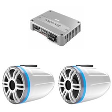 Hertz HTX 8H S-FL-SW-MARINE TOWER HORN 8' Flat Silver-White Sports Grille Pai...