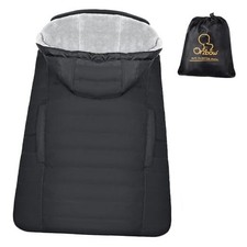 Winter Baby Carrier Cover with Detachable Hood, Black - Polyester Pongee