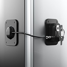RORMGO Refrigerator Lock 2 Packs, Fridge with Silicone Wire Black