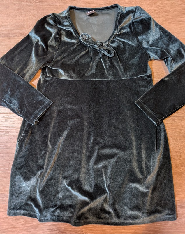 Girls Dress Size S 6-7 Old Navy Long Sleeve Dark Green Holiday Dress