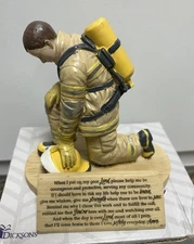 FIREMAN STATUE “Hear our Prayer”First Responder Uniformed Kneeling Dickson’s NIB