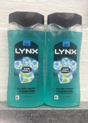 2x Lynx 3in1 Ice Chill langanhaltender Duft für Körper, Gesicht & Haare 2x500ml