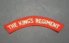 British Army - WW2 - The King's Regiment -  Cloth Shoulder Title.