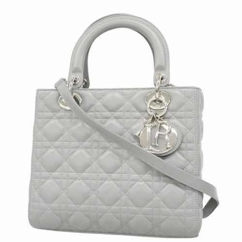 Christian Dior handbag, Cannage Lady Dior, leather, gray, 2-way ba... GZl1i2p2
