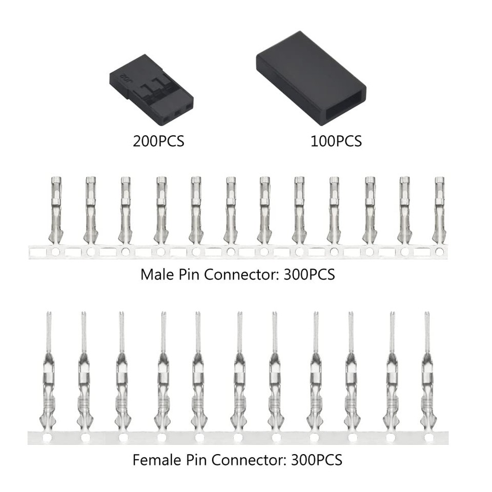 WMYCONGCONG Kit di 30 connettori servo per cavo servo maschio femmina con cavo servo da 4,6 m e 22 AWG, compatibile con connettore servo stile JR Futaba