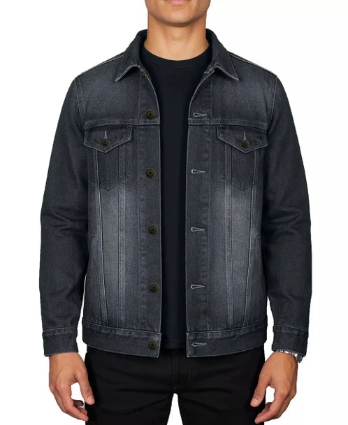 BLU ROCK MEN'S REGULAR-FIT CLASSIC DENIM JACKET - SIZE: MEN XL - JET BLACK