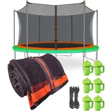 14Ft Trampoline Net Replacement with 6 Caps, Trampoline Net Fit for 14Ft Roun...