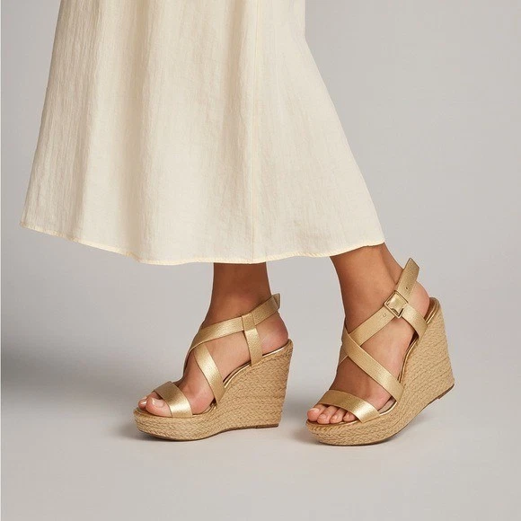 Michael Kors Leather Upper Wedge Sandals for Women for sale  display picture 1