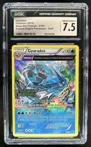 2015 Pokemon Ancient Origins Prerelease Gyarados Staff Promo #XY60 CGC 7.5