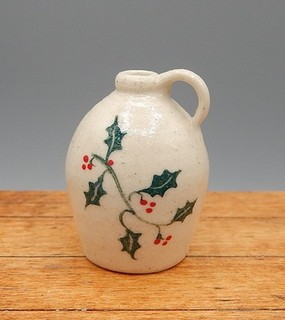 OOAK IGMA Jane Graber Stoneware Holly Jug Artisan Dollhouse Miniature 1:12