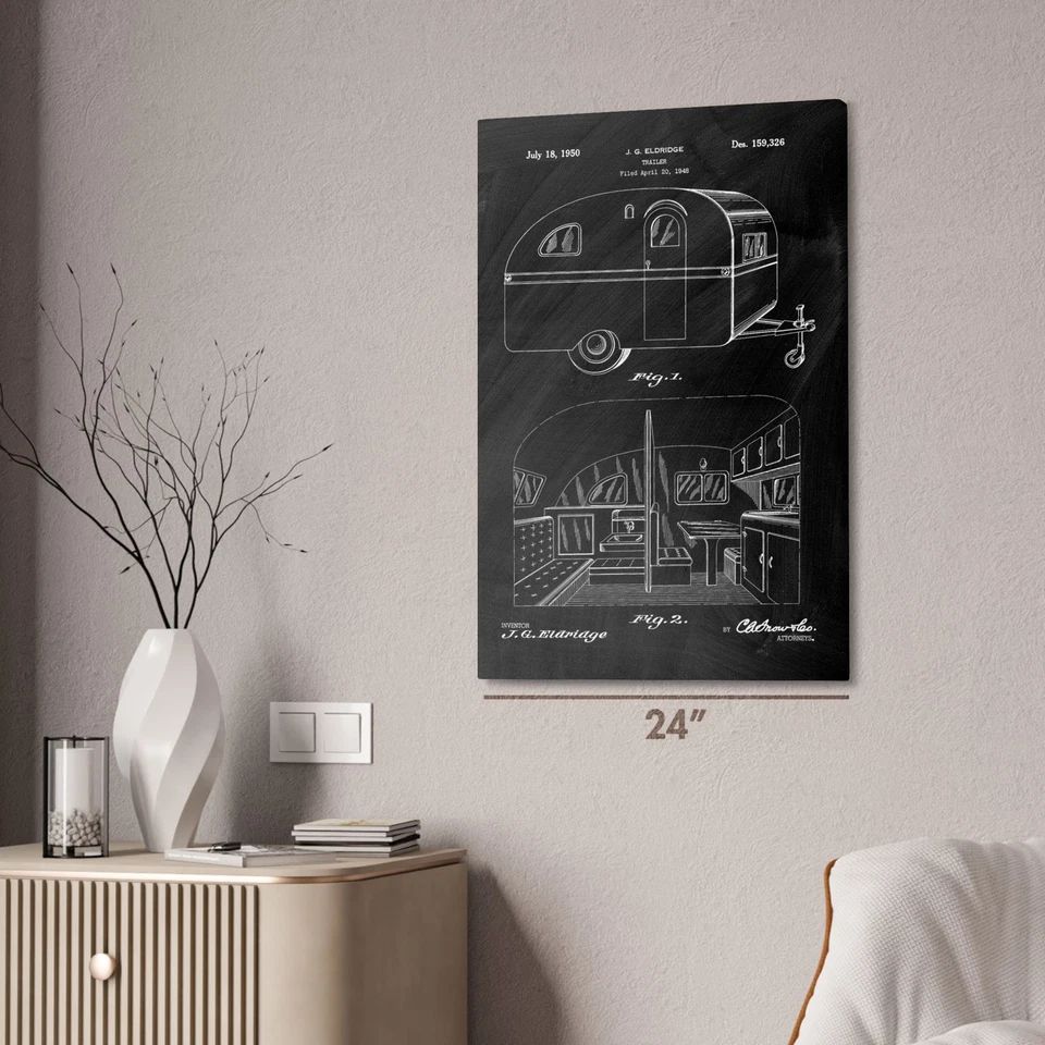 RV Trailer Patent Wall Art: Camper Gift, Camper Blueprint, Dealership Decor - Image 3 of 4